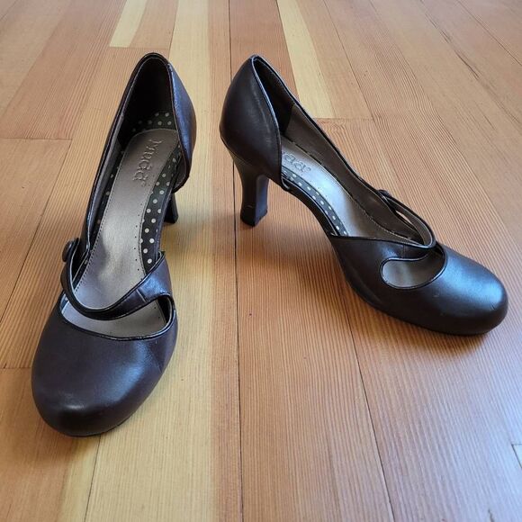 Vintage Y2K mudd chocolate brown kitten heels round toe mary jane twee coquette - Picture 1 of 14